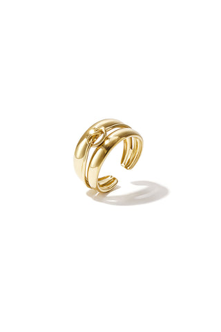 Anillo Nodo · aro grueso con lazada, acero dorado