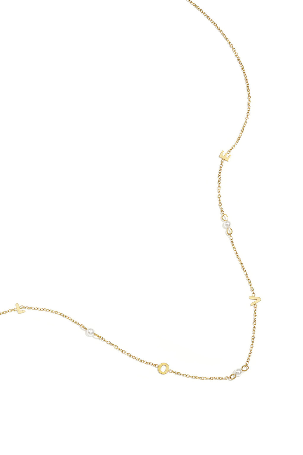 Collar Punti · circonitas espaciadas en acero dorado