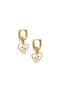 Pendientes Cuore Bianco · corazón de nácar en acero dorado