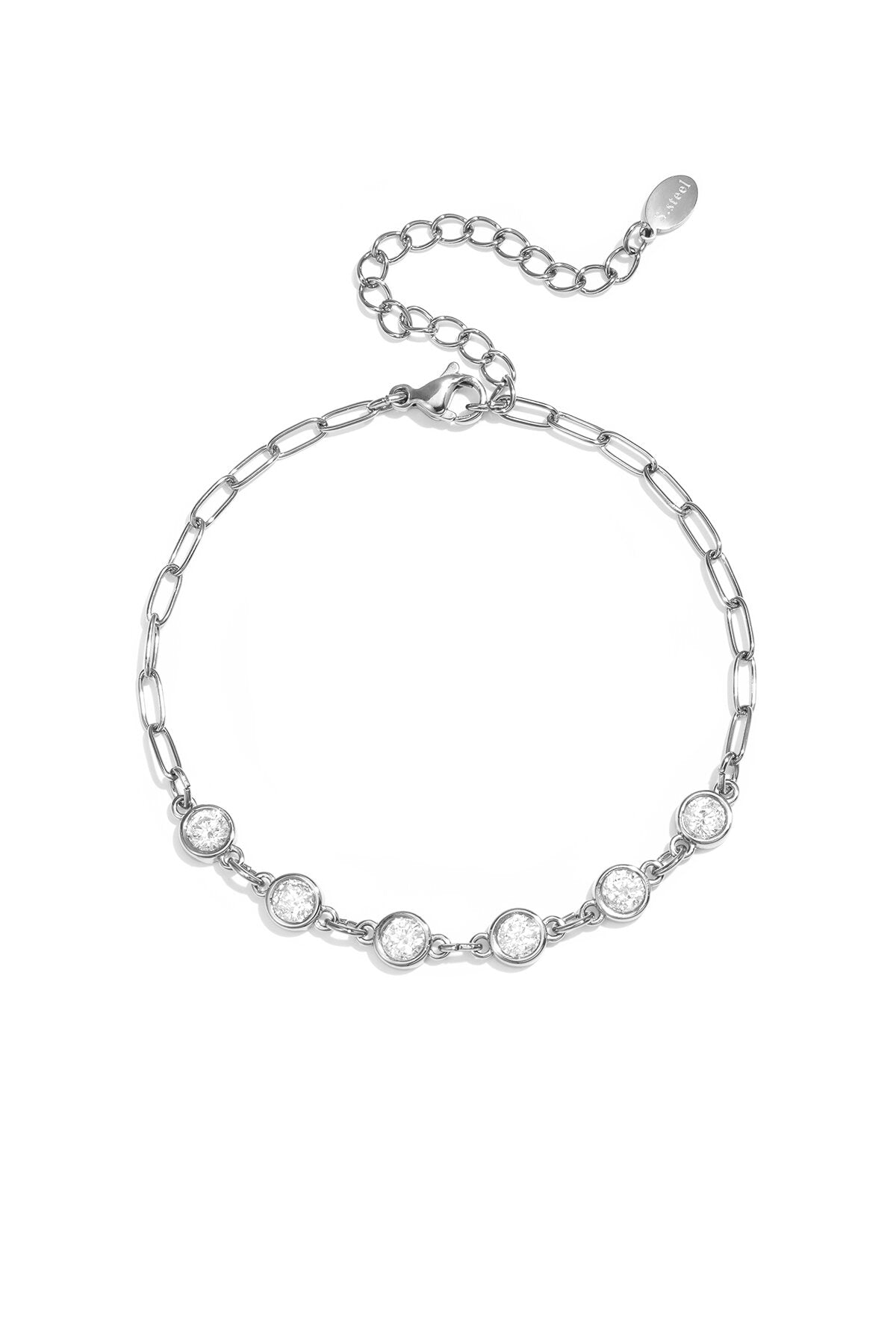 Pulsera Maglia · eslabón y circonitas — vista 3