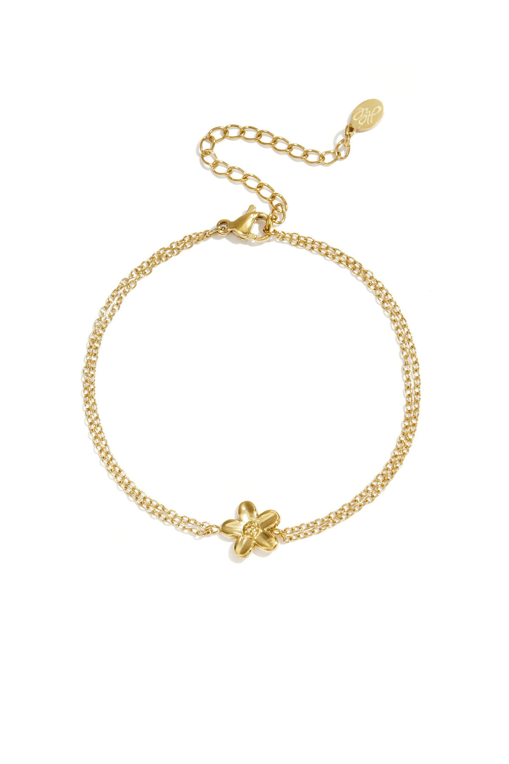 Pulsera Fiorella · flor en cadena de bolitas