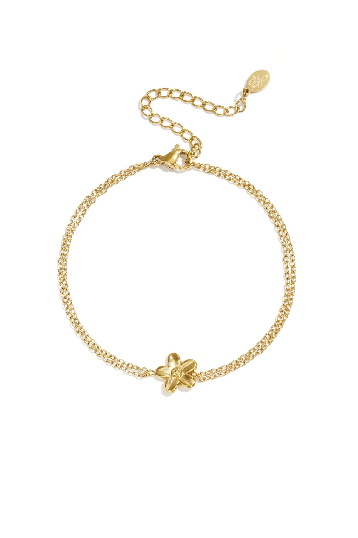 Pulsera Fiorella · flor en cadena de bolitas