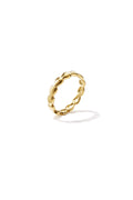 Anillo Cuori Pieni · banda de corazones macizos, acero dorado
