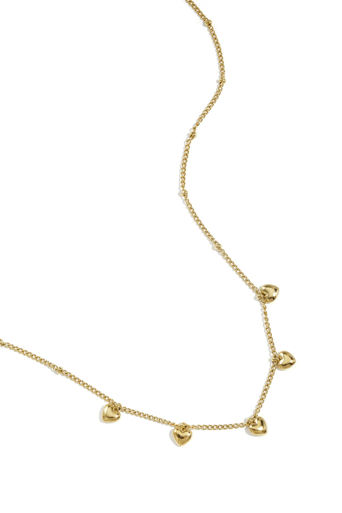 Collar Cuoricini · corazones colgantes de acero dorado