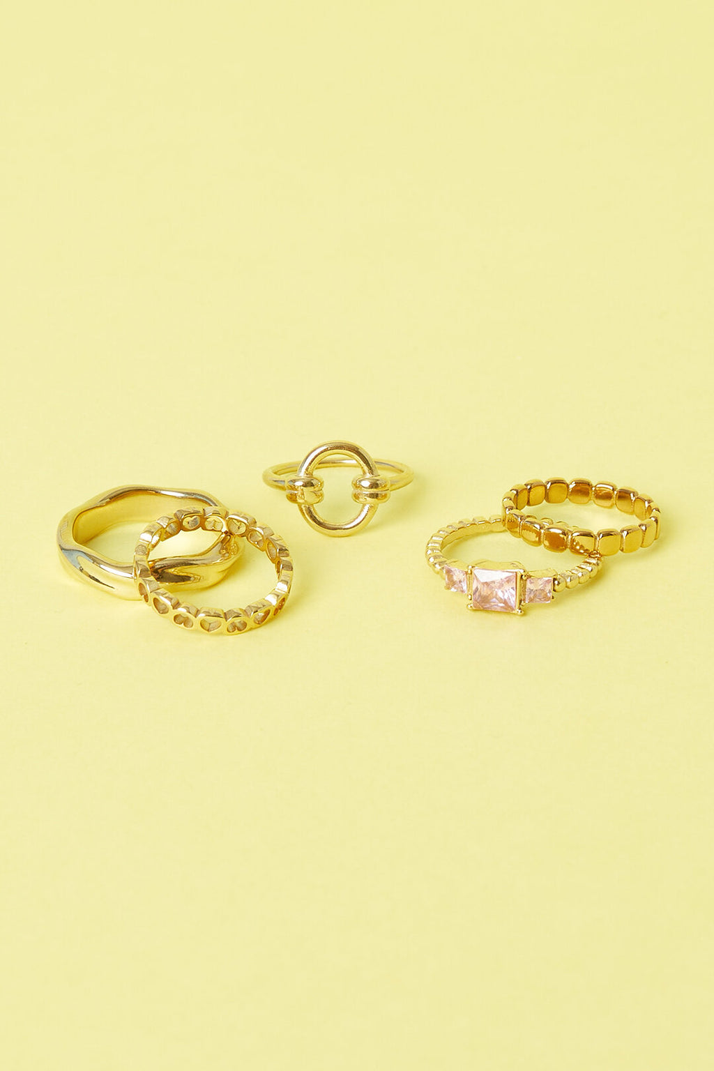 Anillo Nodo Doppio · nudo de dos aros, acero dorado — vista 2