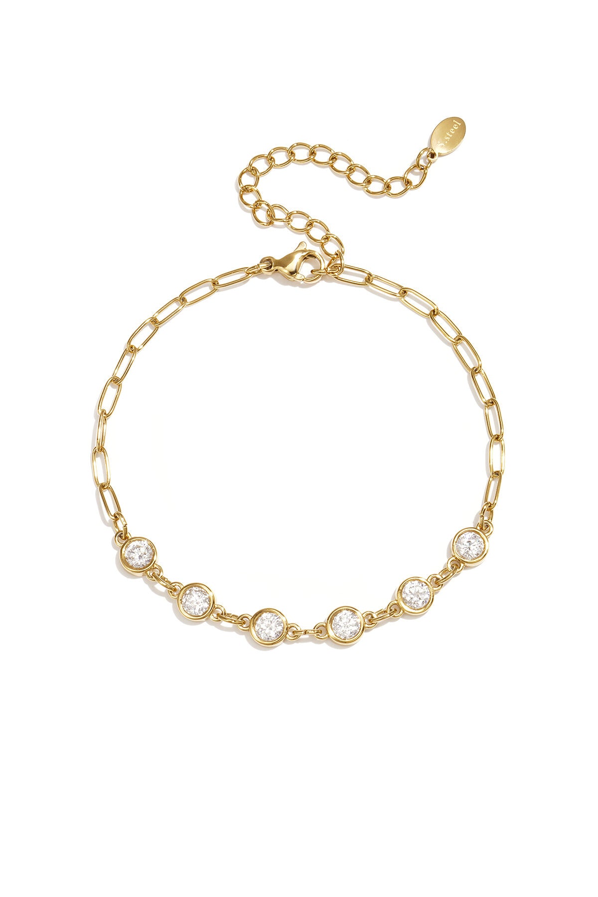 Pulsera Maglia · eslabón y circonitas