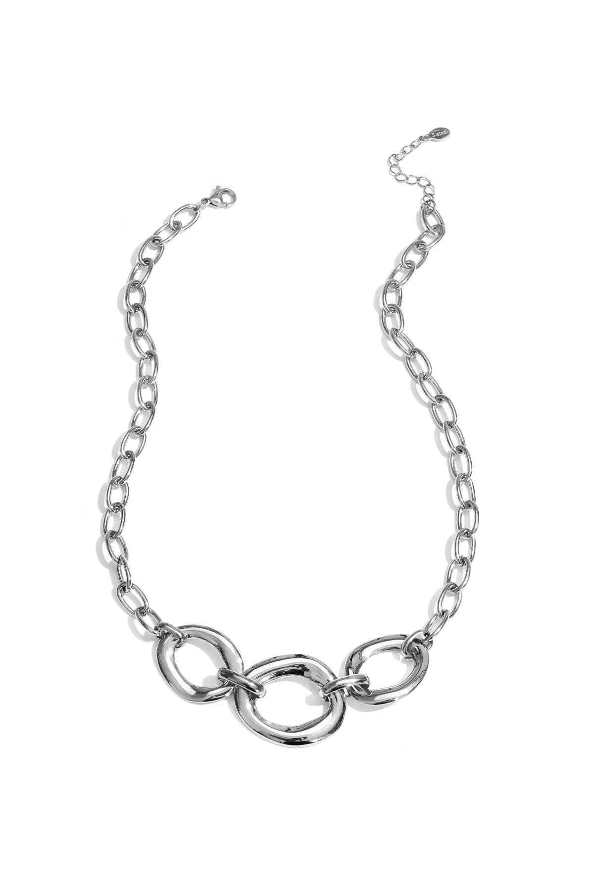 Collar Cerchio 43 cm · eslabones circulares de acero dorado — vista 4