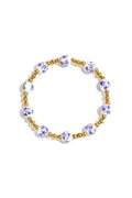 Pulsera Perline Blu · cuentas con flores