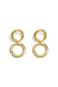 Pendientes Otto · doble aro martillado de acero dorado