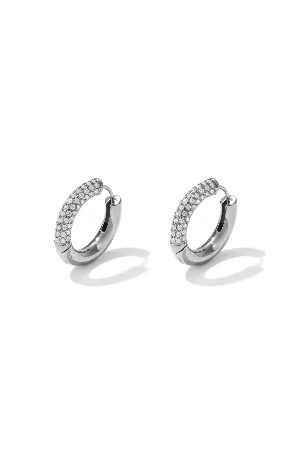Pendientes Pavé · aro con circonitas, acero dorado — vista 7