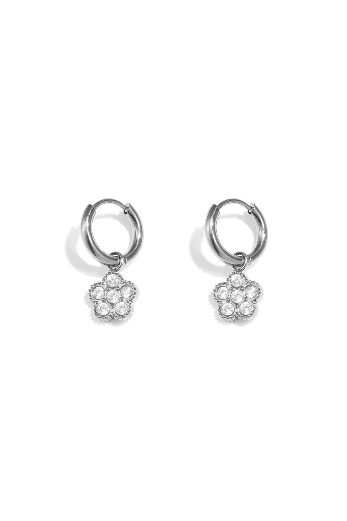 Pendientes Quadrifoglio · trébol de circonitas, acero dorado — vista 3