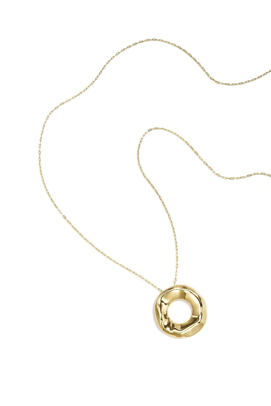 Collar Anello · aro irregular de acero dorado
