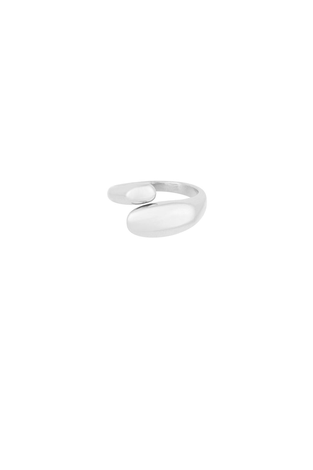 Anillo Fluido · aro abierto de acabado liso, acero dorado — vista 5