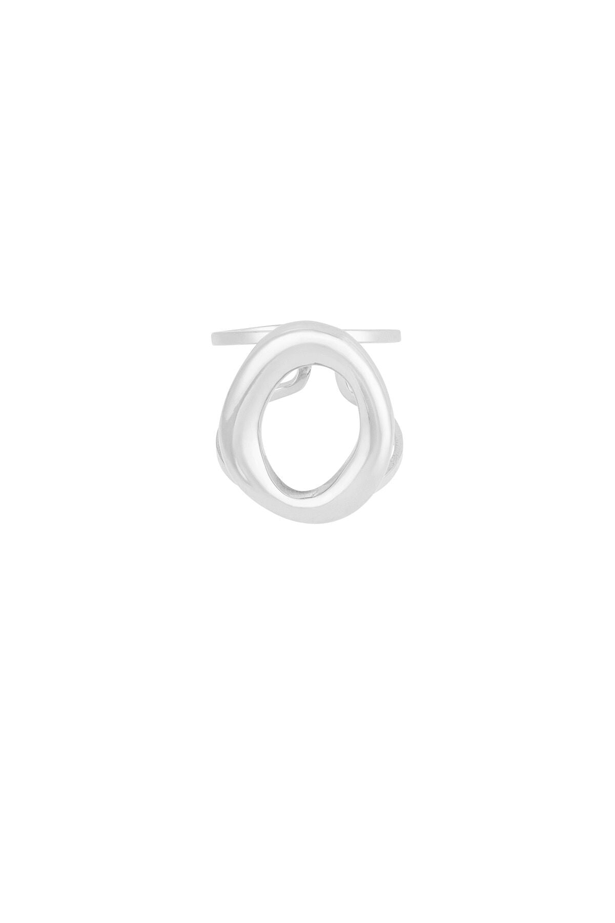 Anillo Anello · círculo abierto de gran tamaño, acero dorado — vista 5