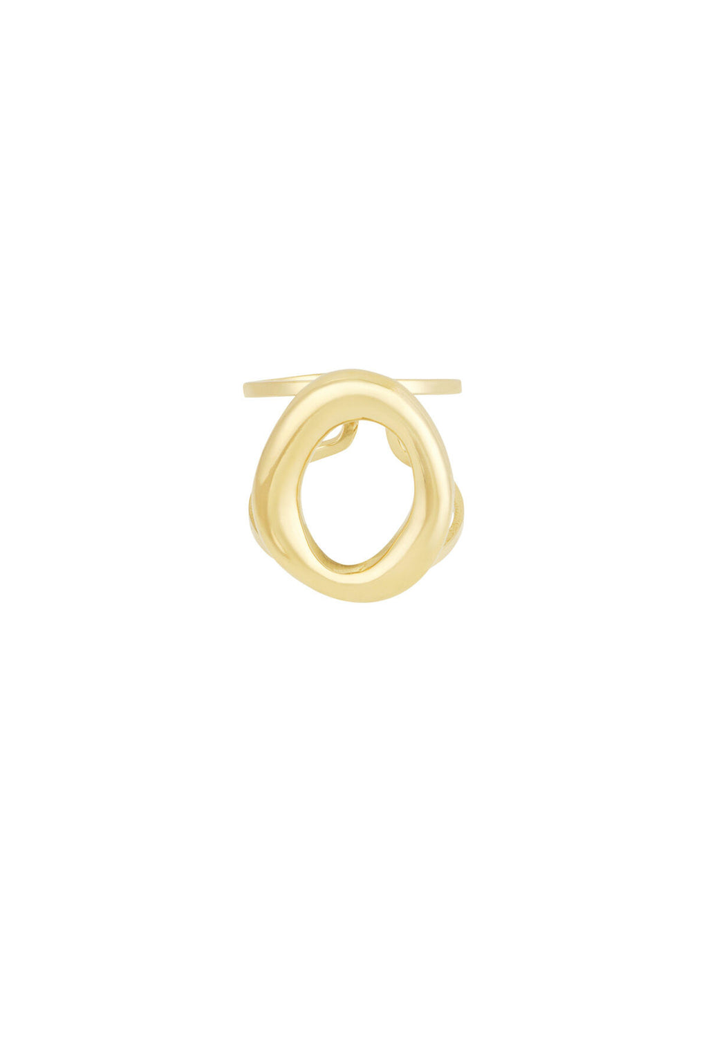 Anillo Anello · círculo abierto de gran tamaño, acero dorado