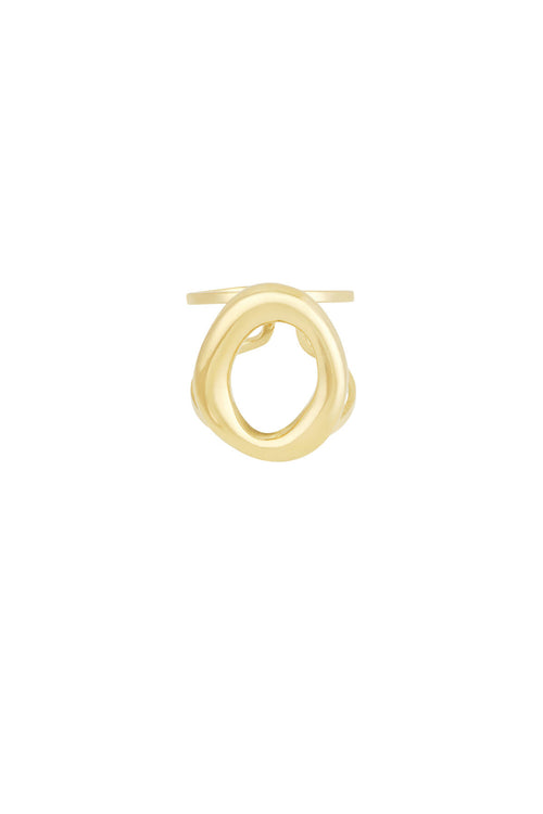 Anillo Anello · círculo abierto de gran tamaño, acero dorado