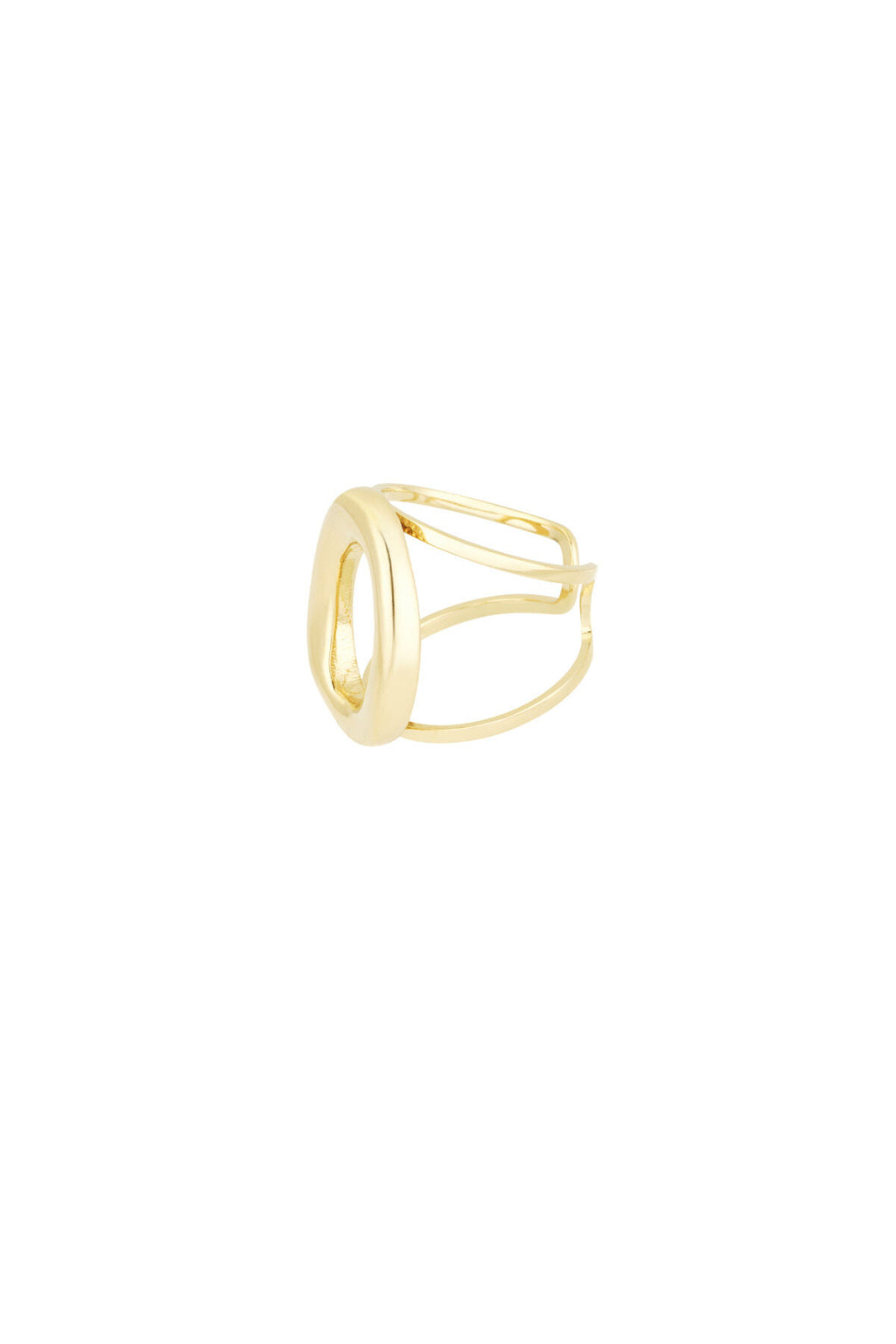 Anillo Anello · círculo abierto de gran tamaño, acero dorado — vista 3