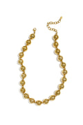 Collar Sfere · bolas de acero dorado