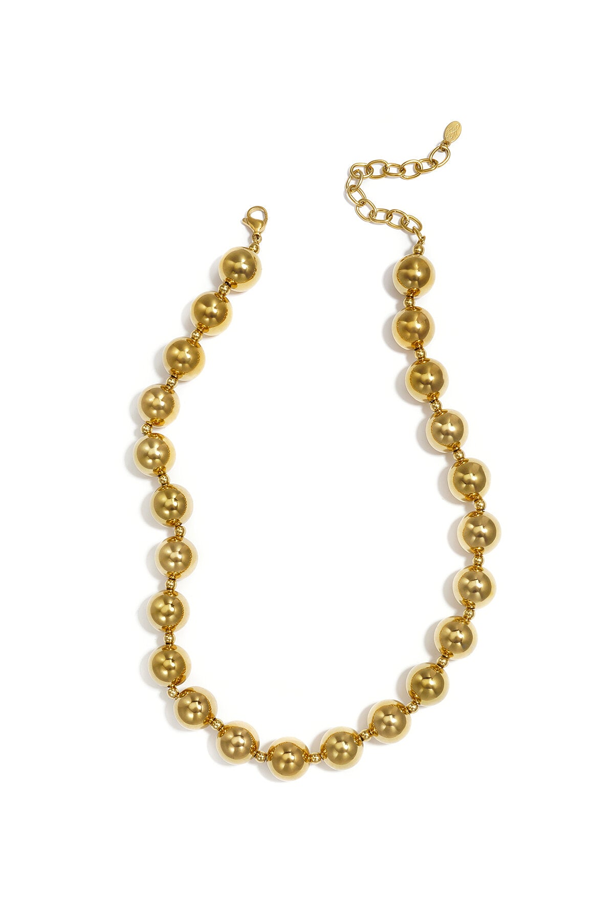 Collar Sfere · bolas de acero dorado