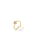Anillo Stella · estrella de circonitas, acero dorado