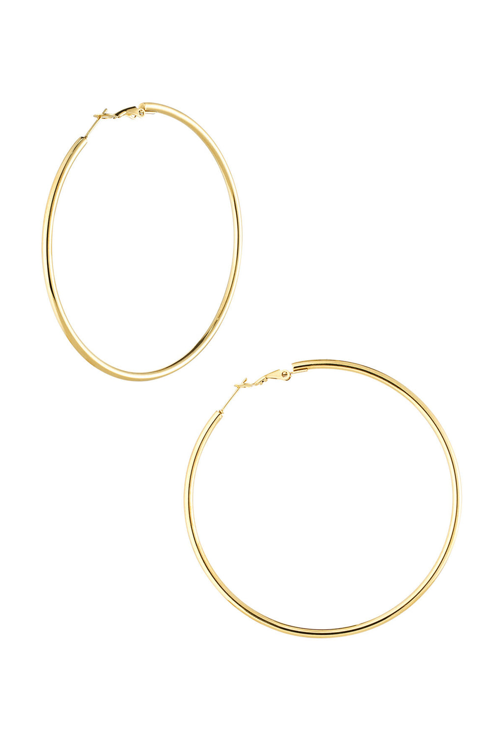 Pendientes Grande · aro fino grande de acero dorado