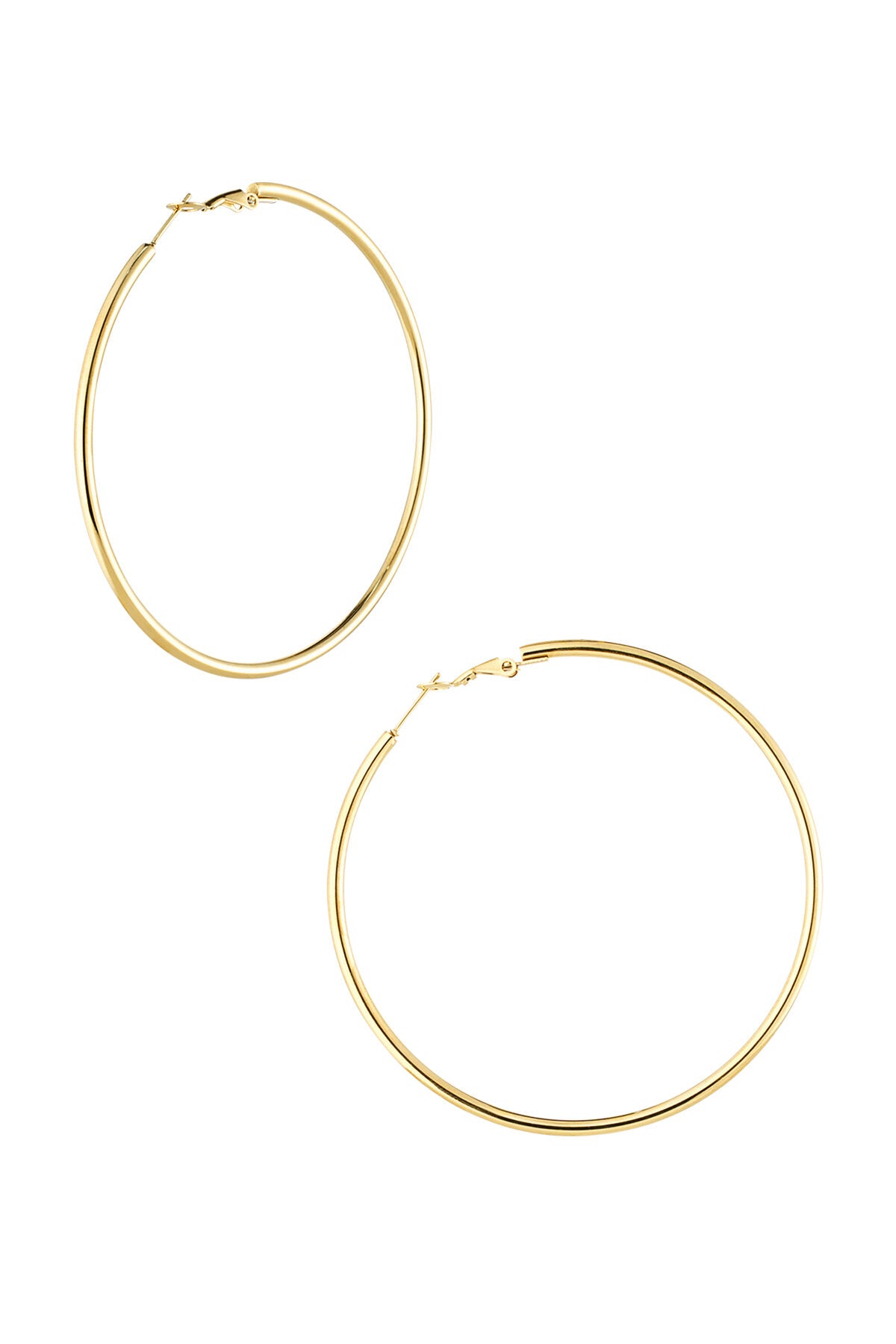 Pendientes Grande · aro fino grande de acero dorado