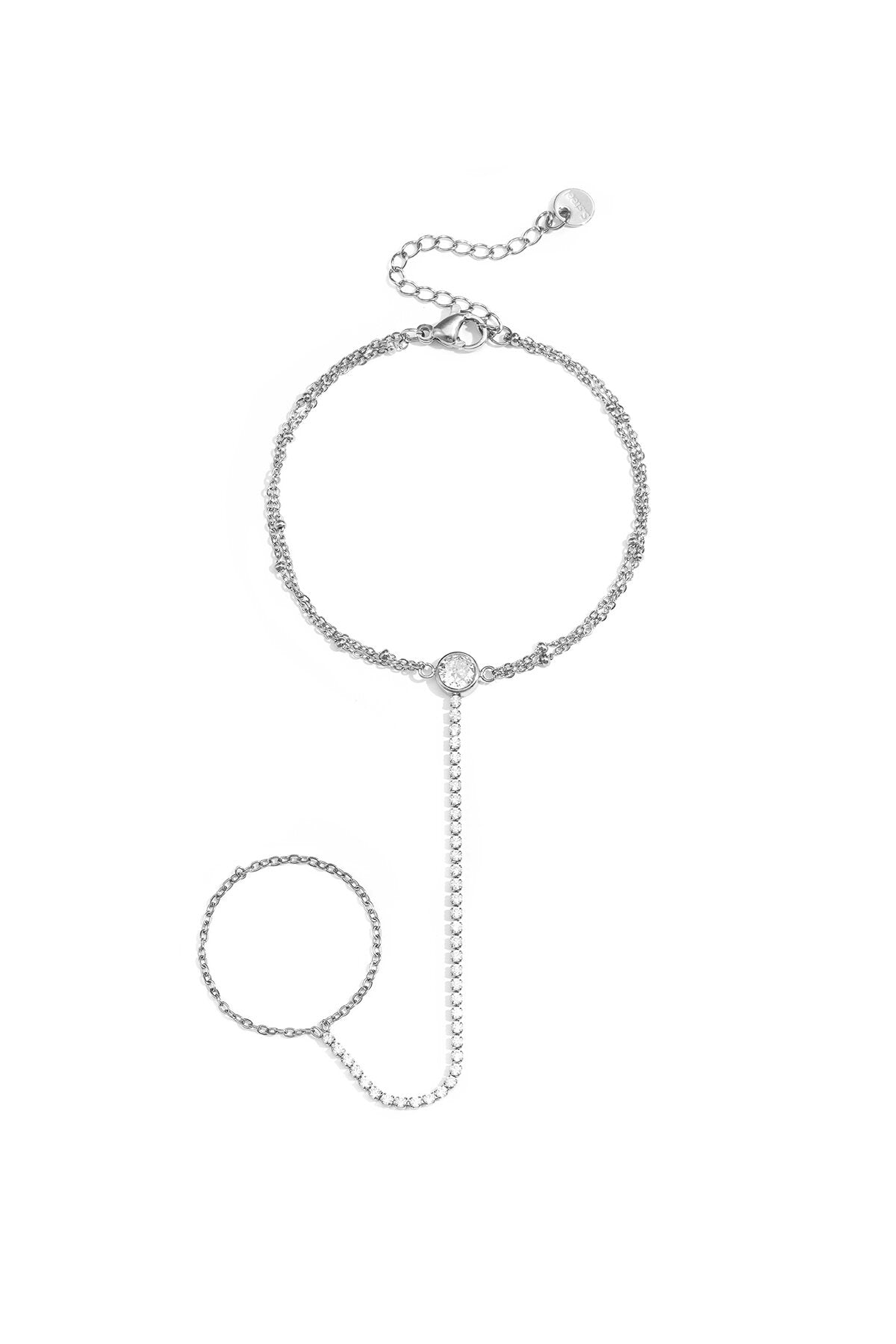 Pulsera-anillo Cuore Pieno · cadena de bolitas — vista 3