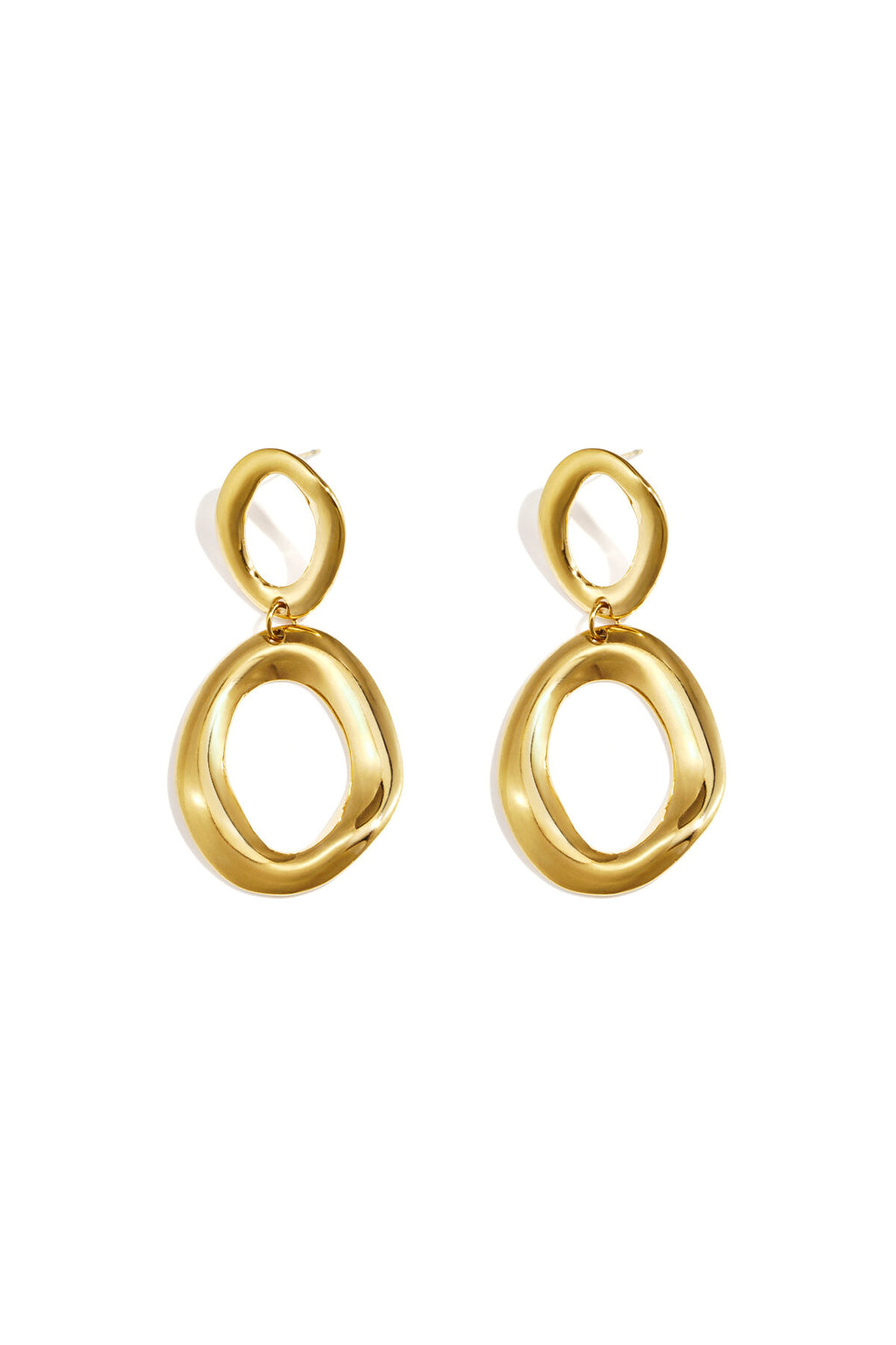 Pendientes Anelli · doble anilla de acero dorado