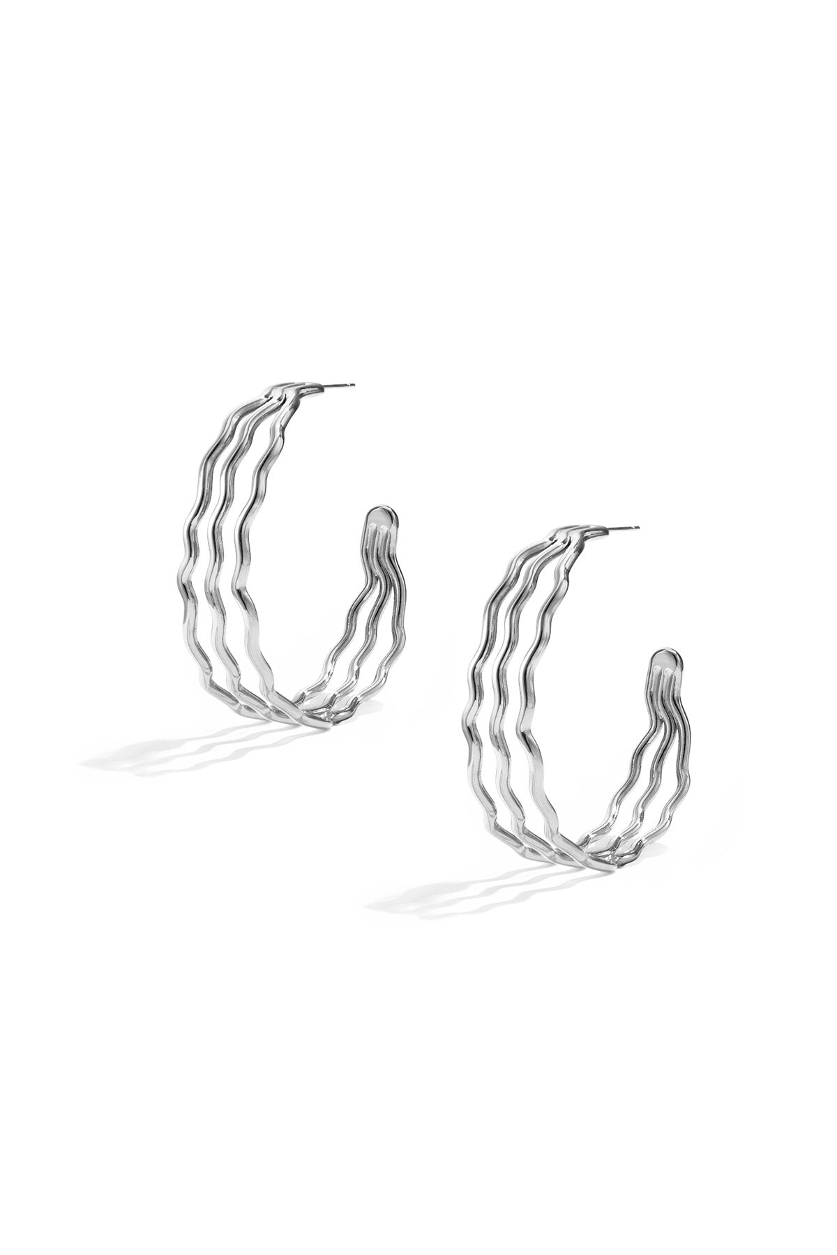 Pendientes Trio · aro de triple hilo — vista 3