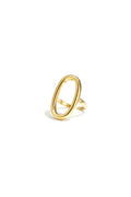 Anillo Ellisse · aro oval ajustable de acero dorado