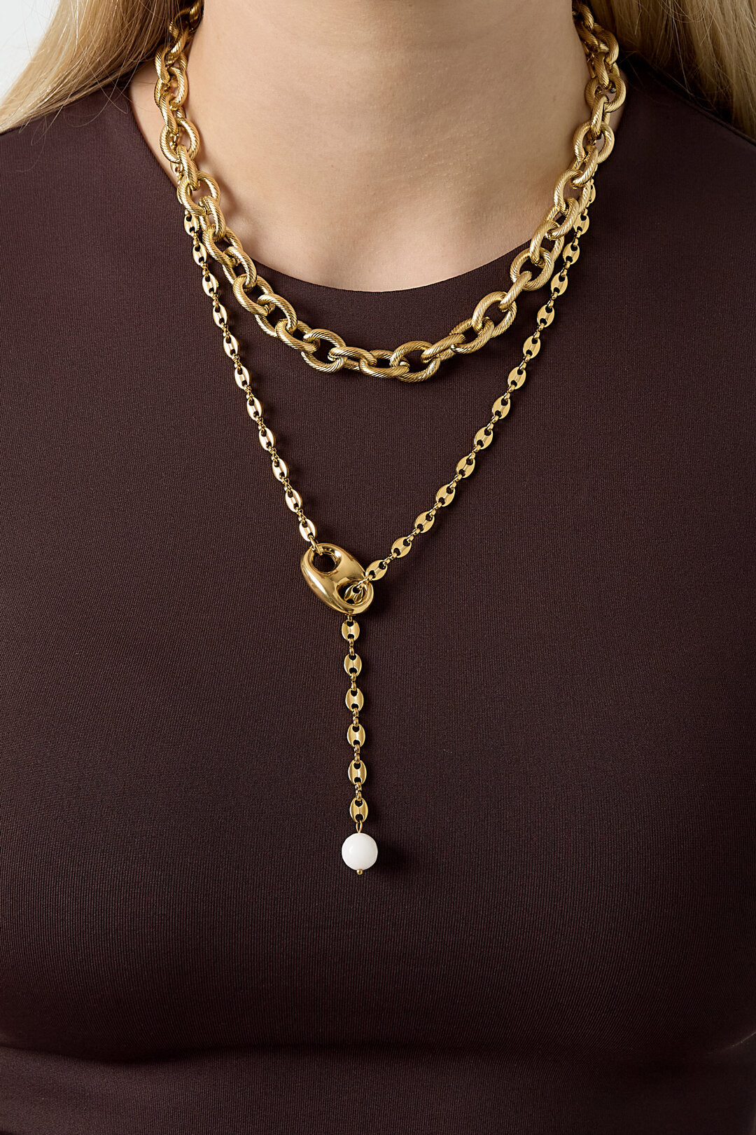 Collar Catena 42 cm · acero dorado resistente al agua — vista 2