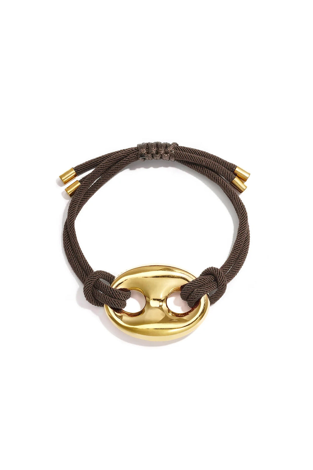 Pulsera Corda · cordón trenzado con eslabón