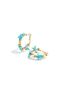 Pendientes Stella Marina · cuentas y estrella de mar, acero dorado