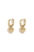 Pendientes Cuore Pavé · corazón orlado de circonitas, acero dorado