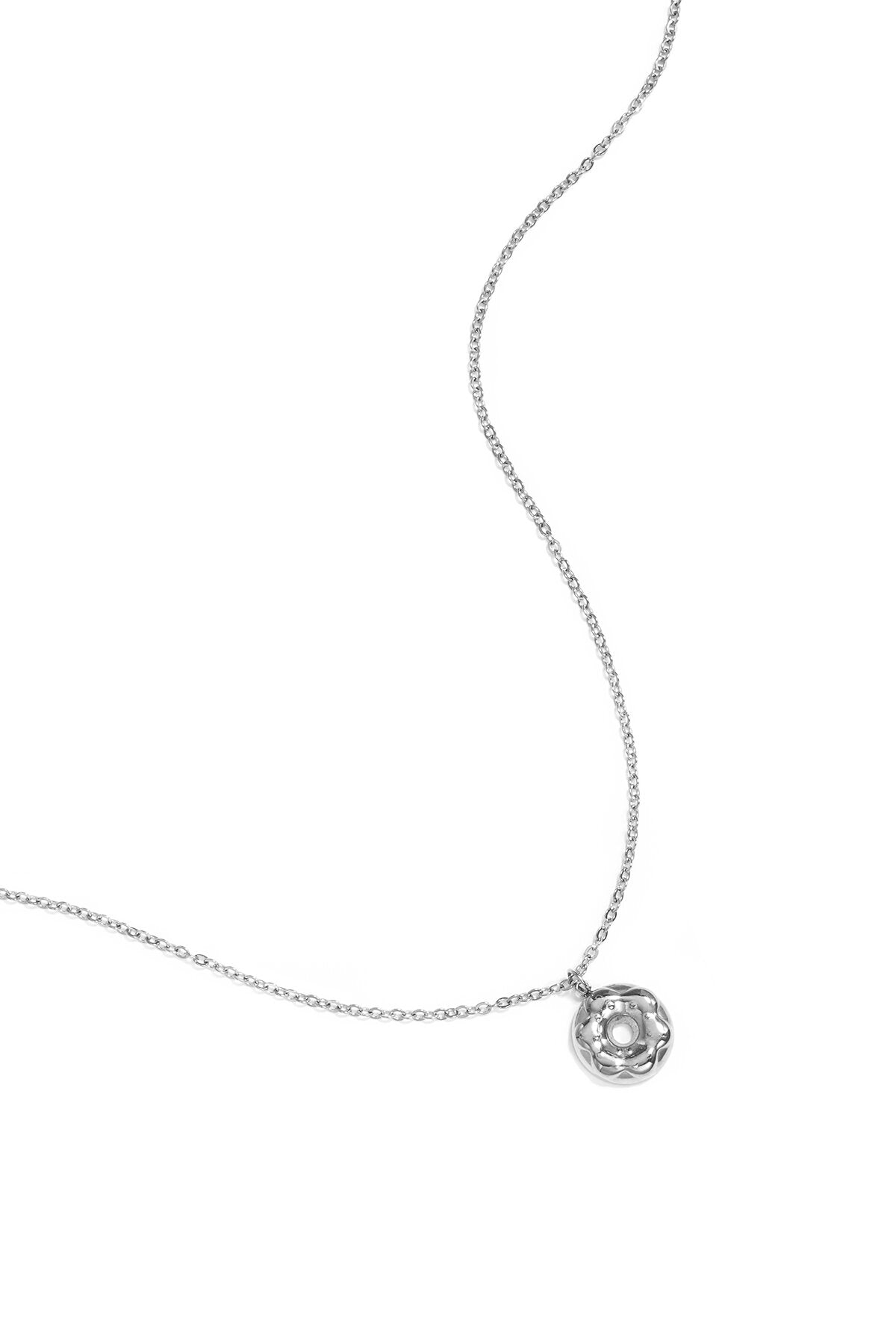 Collar Sorrisino · medallón pequeño de acero dorado — vista 3