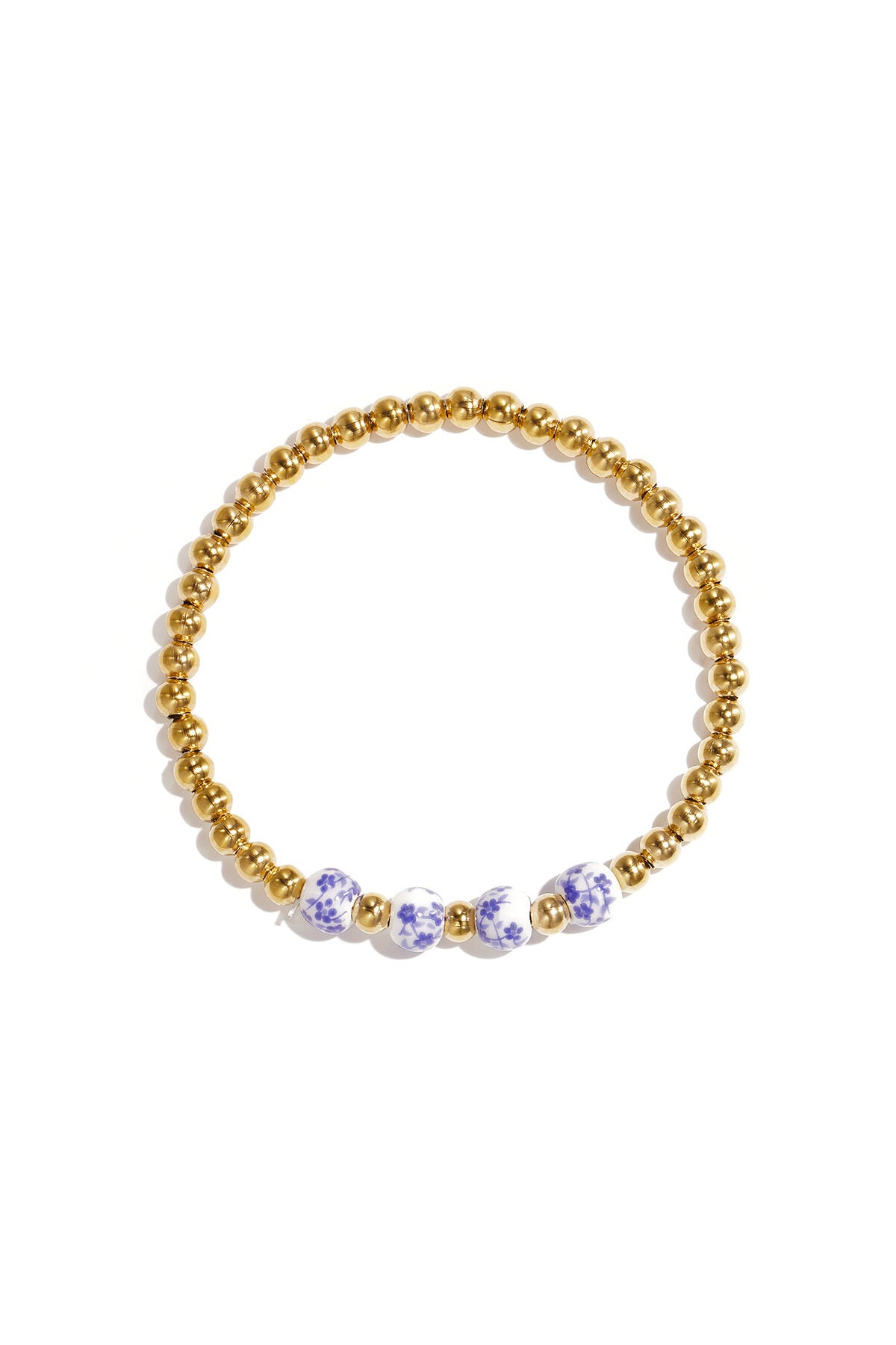 Pulsera Perline Oro · cuentas doradas