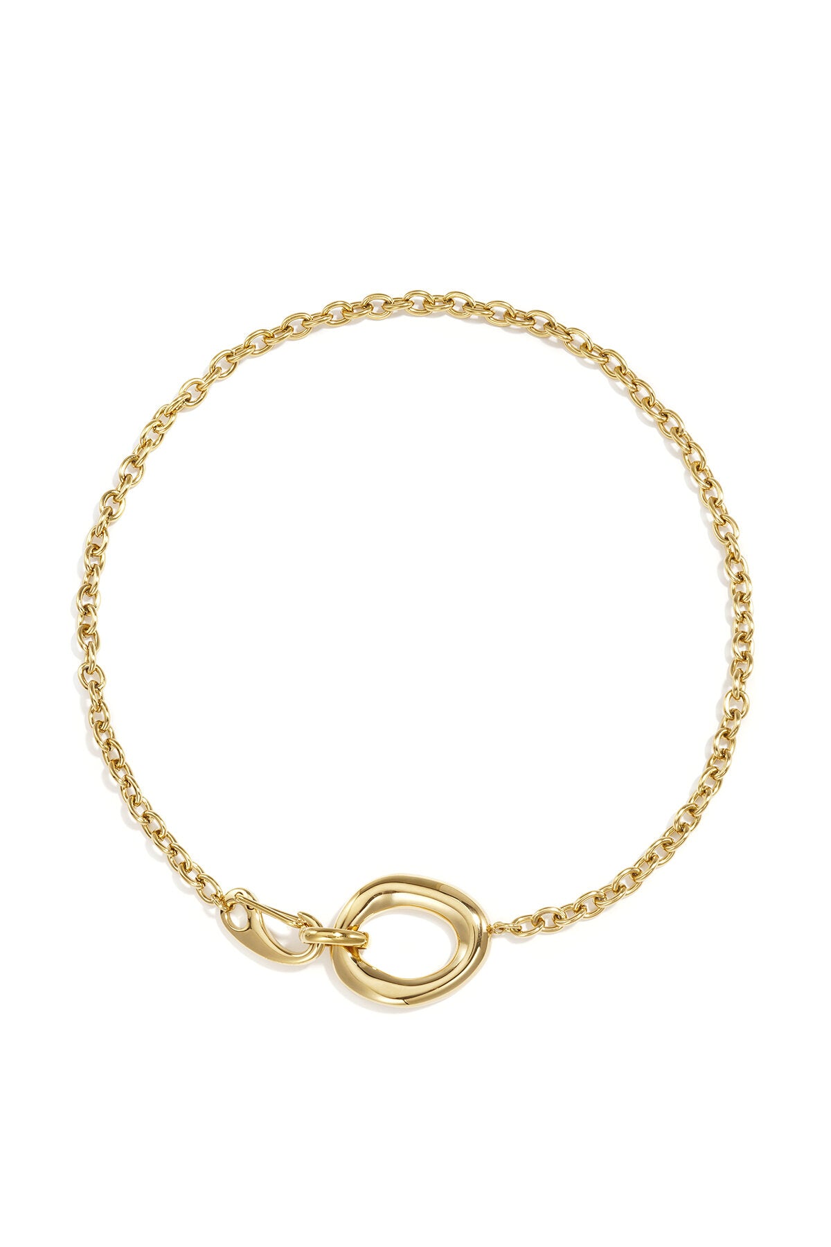 Collar Nodo · aros entrelazados de acero dorado