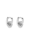 Pendientes Nodo · doble anilla con circonitas, acero dorado — vista 3