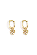 Pendientes Cuore Brillante · corazón de circonitas, acero dorado