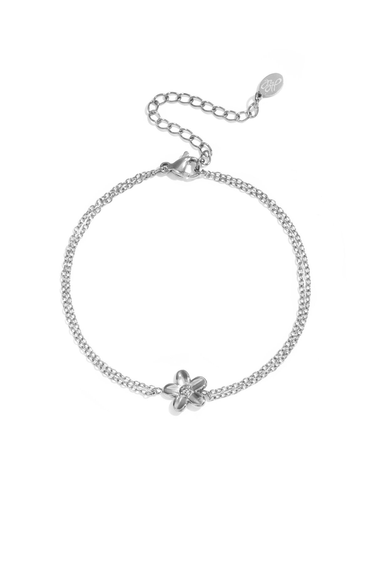 Pulsera Fiorella · flor en cadena de bolitas — vista 3