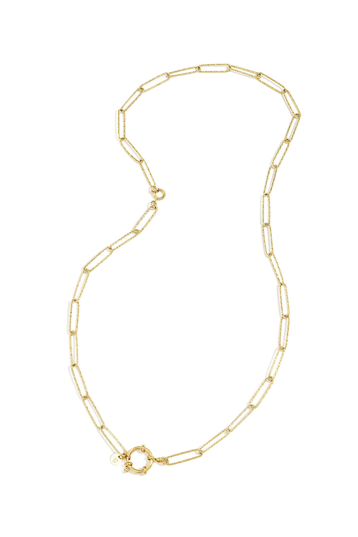 Collar Maglia · eslabón rectangular de acero dorado