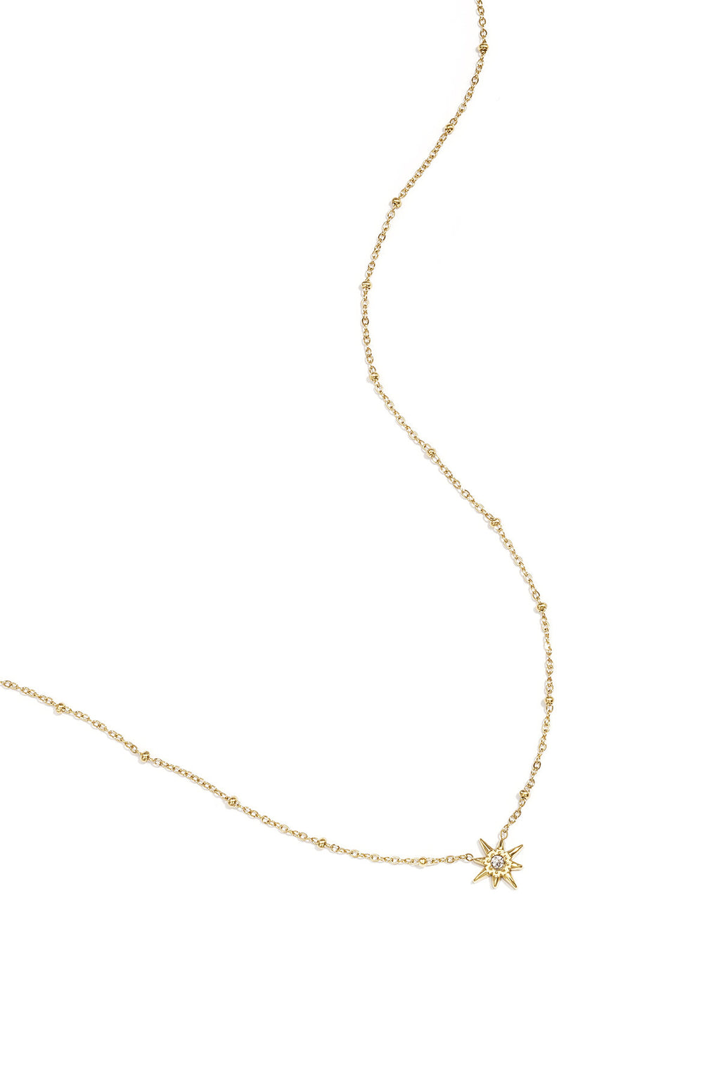 Collar Sole · sol en acero dorado