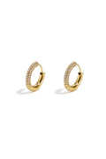 Pendientes Pavé · aro con circonitas, acero dorado