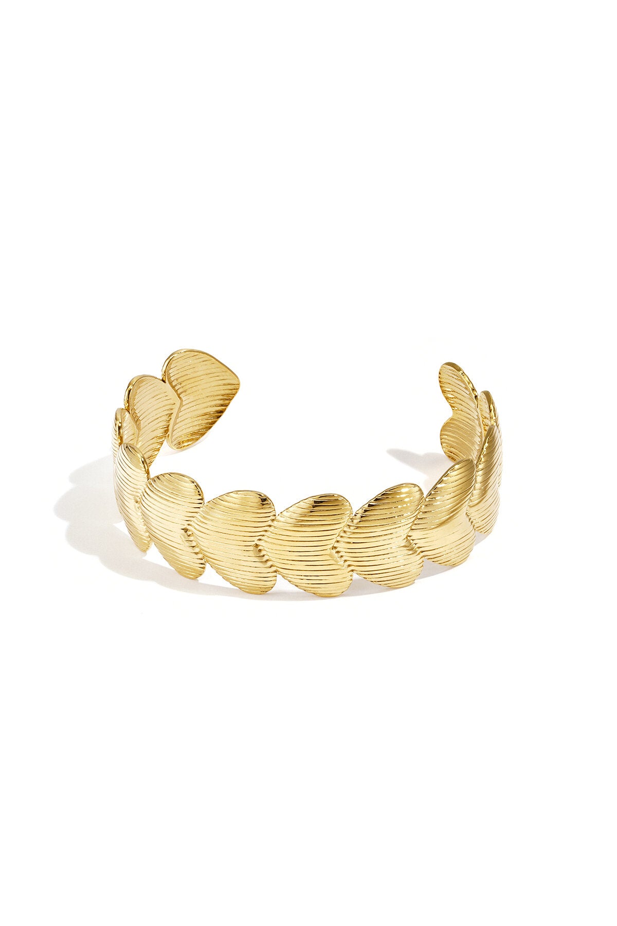 Pulsera rígida Foglie · relieve de hojas