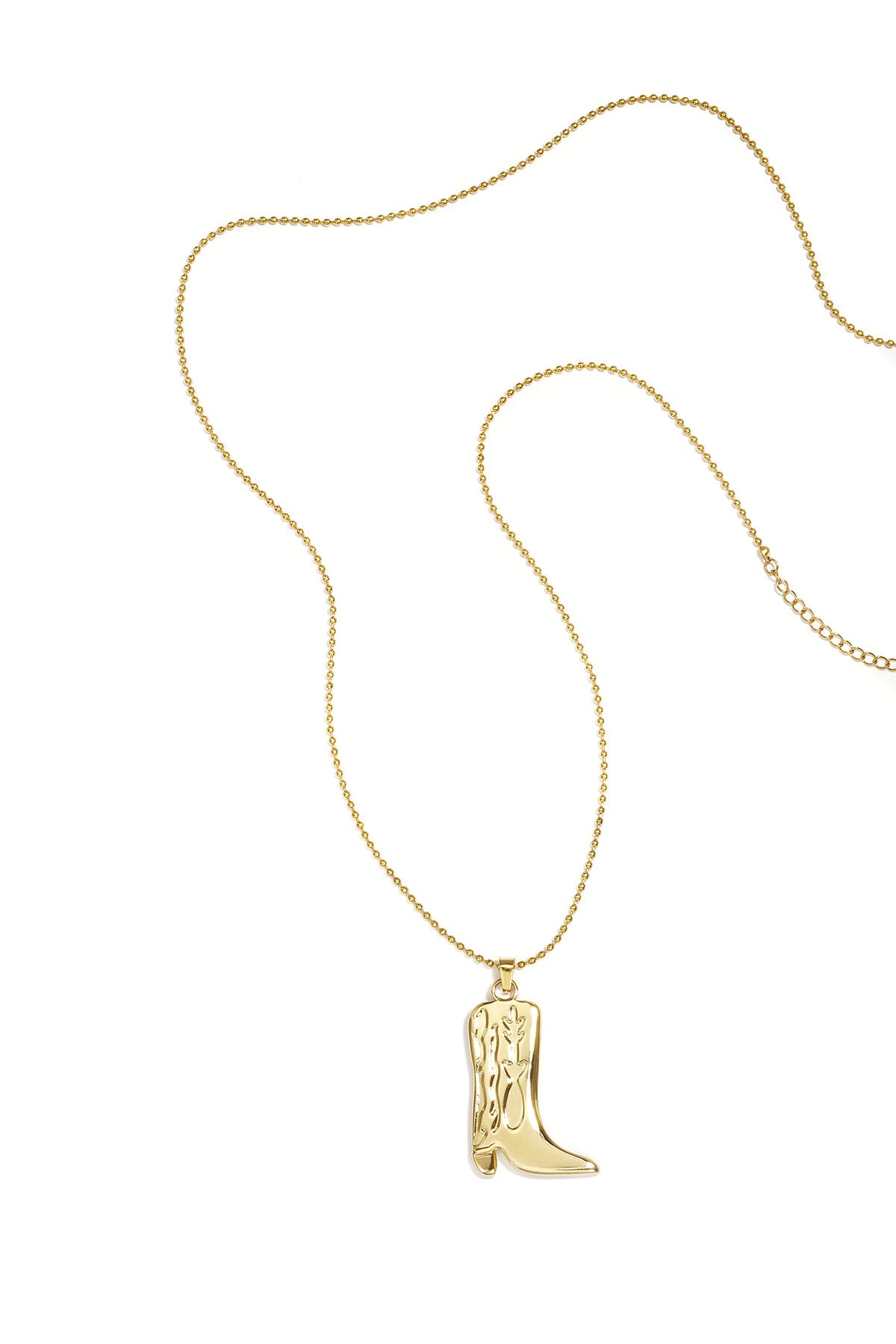 Collar Stivale · colgante de bota en acero dorado