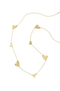 Collar Lungo Cuori · corazones en cadena larga de acero dorado