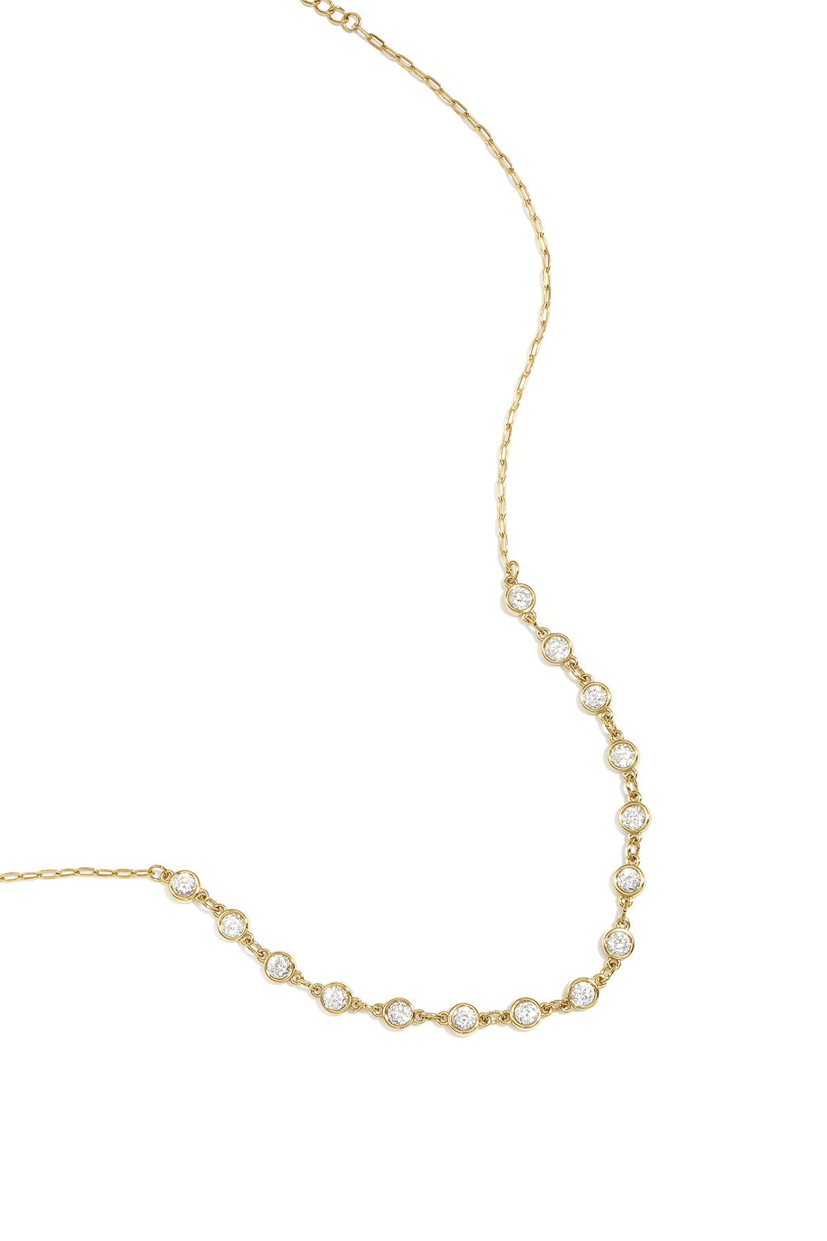 Collar Geometrico · eslabones alternos de acero dorado
