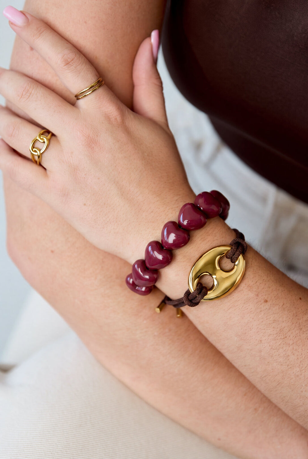 Pulsera Corda · cordón trenzado con eslabón — vista 2
