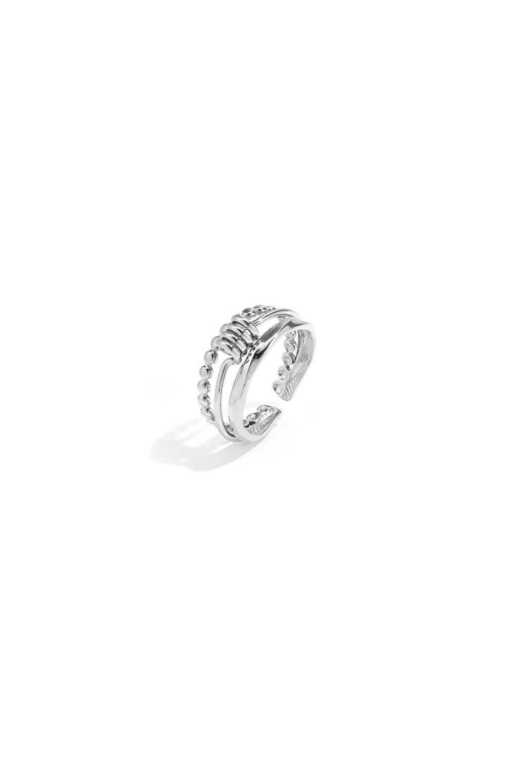 Anillo Nodo · aro grueso con lazada, acero dorado — vista 6