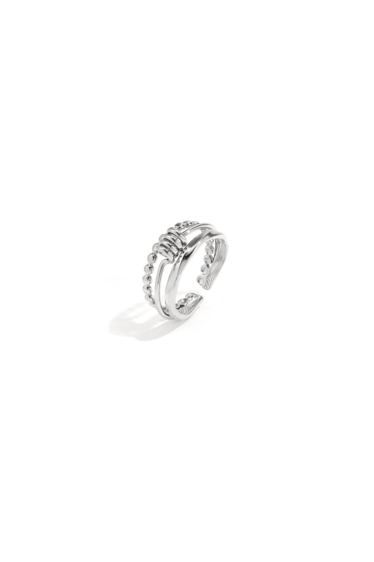 Anillo Nodo · aro grueso con lazada, acero dorado — vista 6